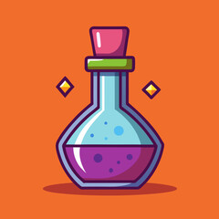 Vector Laboratory Flask with Purple Liquid
