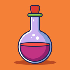 Vector Laboratory Flask with Purple Liquid
