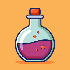 Vector Laboratory Flask with Purple Liquid

