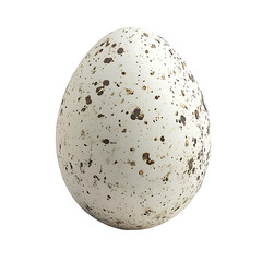 A realistic quail egg with a delicate speckled shell, isolated on a transparent background