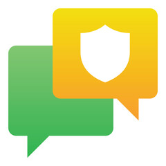 Gradient color icon, illustration for Bubbles chatting security.