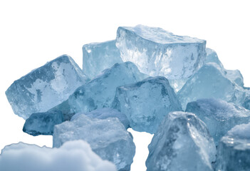 Pile of Ice Blocks with Snow Detail