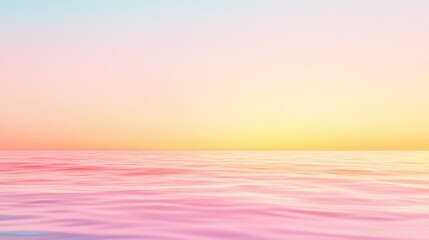 Obraz premium Tranquil pink ocean horizon with pastel sky at sunset