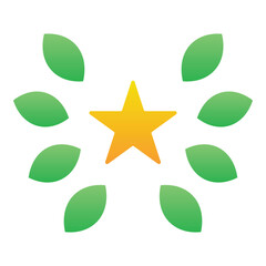 Obraz premium Gradient color icon, illustration for Wreath star,