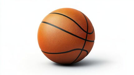 Fototapeta premium A vibrant orange basketball resting on a smooth surface, perfect for sports themes and athletic designs.
