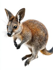 A vibrant illustration of a kangaroo hopping gracefully, showcasing its unique features and lively personality.