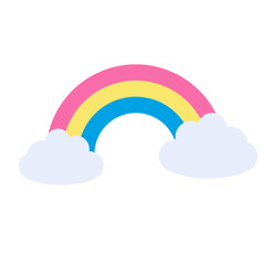 シンプルでフラットな虹のベクターアイコン｜Simple & Flat Rainbow Vector Icon