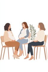 Expecting mothers engage in childbirth education classes in a supportive group setting