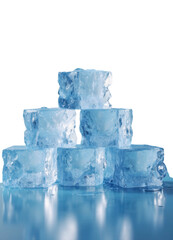 Obraz premium Stack of Clear Ice Cubes with Transparent Background