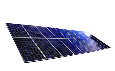 Solar panels. On isolated transparent background.