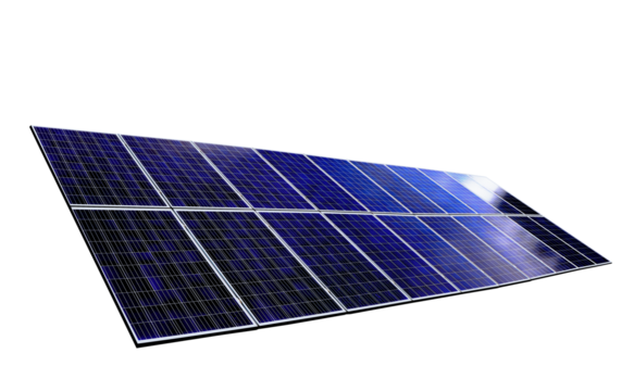 Solar panels. On isolated transparent background.