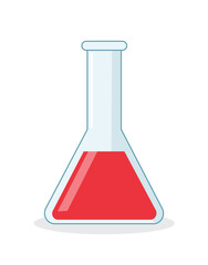 Laboratory glassware or beaker equipment isolated on white background vector