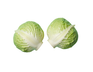 Fototapeta premium Two Green Cabbages with Transparent Background