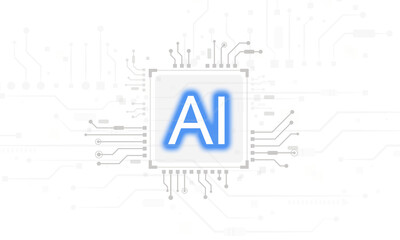 Abstract Circuit Board Design Featuring AI Technology Concept