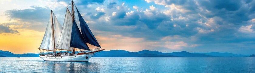 Fototapeta premium Sailing yacht on the sea
