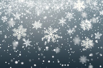 Vector illustration of snowflakes on transparent background for holiday greeting card design