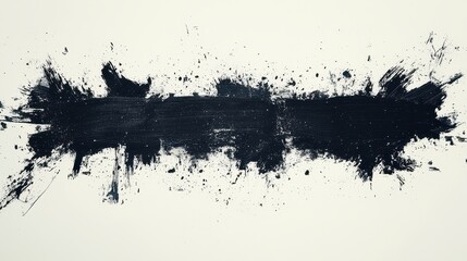 Obraz premium Dynamic black paint splash art contemporary abstract expression in side view gallery