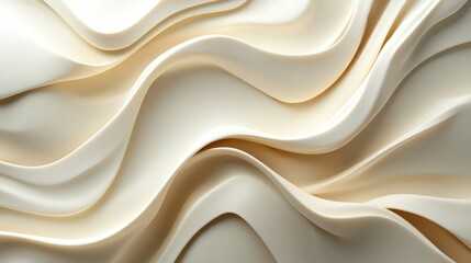 Obraz premium Fluid waves of creamy texture abstract art soft tones modern design close-up aesthetic flow