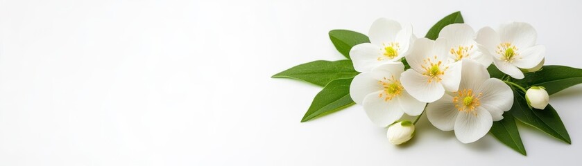 Small and white wild flowers isolated on a white background