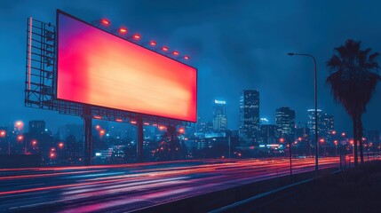 Dynamic urban nights long exposure photography of neon billboards and city lights