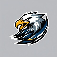 Obraz premium Eagle Head Logo Design: Vibrant Wildlife Art and Sports Emblem with Dynamic Visual Identity