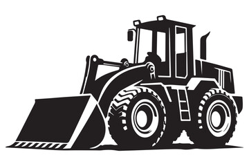 Detailed silhouette of bulldozer illustration perfect for construction designs