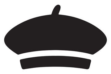 Classic Beret Silhouette Vector Illustration for Fashion and Design