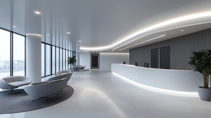 Modern Office Reception Design with Sleek Aesthetics