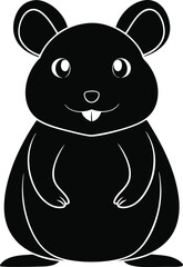 Cute Hamster Silhouette with Playful Expression