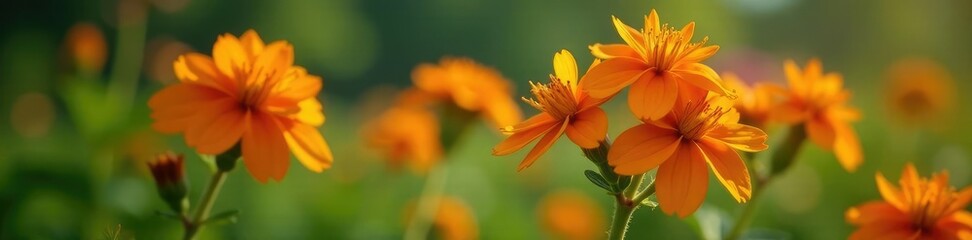 Obraz premium Large orange flowers blooming on a leonotis plant stem, leonotis leonurus, wildflowers, large flowers