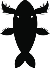 Elegant Koi Fish Silhouette with Flowing Fins