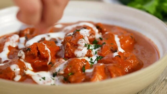 Butter Chicken &ndash; Murgh Makhani, a rich, creamy North Indian dish with tender chicken in a spiced tomato-butter sauce. A famous restaurant & street food worldwide. Try with Basmati rice or Garlic Naan