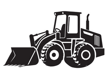 Silhouette Construction Loader Vector Illustration Heavy Equipment Design Download