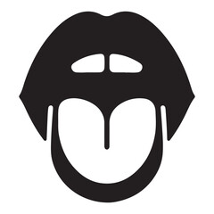 Stylized Open Mouth with Tongue Out Illustration for Creative Designs