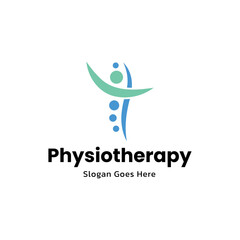 Physiotherapy logo design. Orthopedic spine and physiotherapy logo design vector template.
