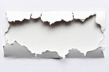Torn Paper Frame for White Background, Blank Space.