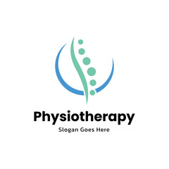 Physiotherapy logo design. Orthopedic spine and physiotherapy logo design vector template.