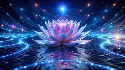Interconnected Lotus Glows on Fluid Data Horizon