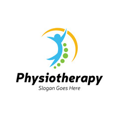 Physiotherapy logo design. Orthopedic spine and physiotherapy logo design vector template.