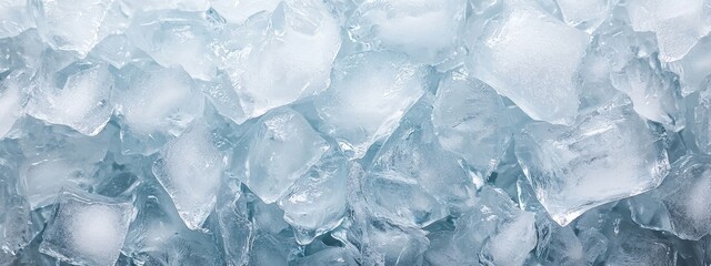 Fresh Ice Cubes Glimmering in a Cool, Refreshing Background