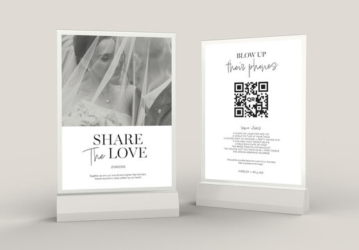 Wedding Tabletop QR Flyer Layout