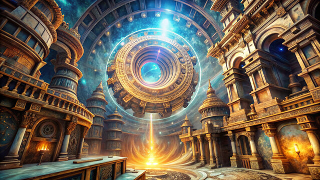 AI-Reconstructed History in a Shimmering Portal - Powered by Adobe