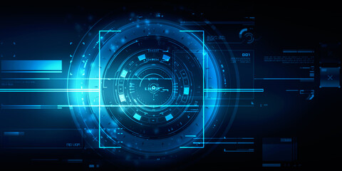 2d illustration Abstract futuristic electronic circuit technology background