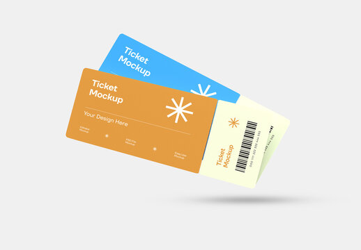 Two Ticket Pass Mockup