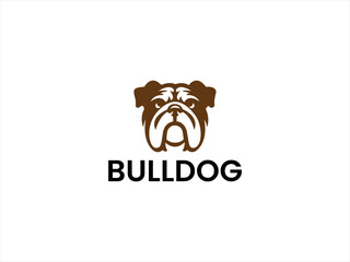 Simple black and white Bulldog logo design.
