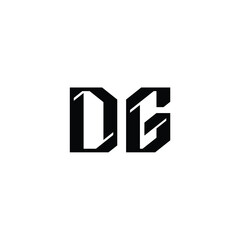 Fototapeta premium DG monogram logo design letter text name symbol monochrome logotype alphabet character simple logo