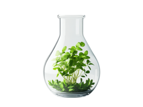 Isolated Seedlings Growing in Flask