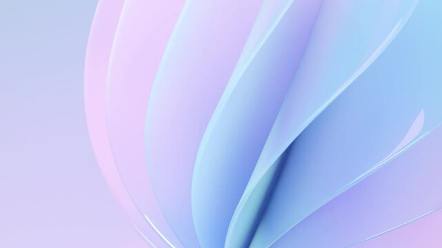 Abstract waves, rotating sphere. 3D rendered background, flowing twisted shapes with a glass texture. Smooth animation in pink and blue tones. Elegant looped wallpaper and animated footage