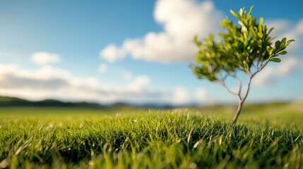 Swaying tree dances with the wind under a vibrant blue sky