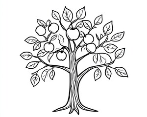 Obraz premium Simple Apple Tree Drawing (11)